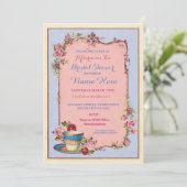 Invitation Tea Party Fête des mariées jardin Teacup Invitatio (Debout devant)