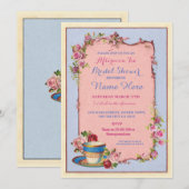 Invitation Tea Party Fête des mariées jardin Teacup Invitatio (Devant / Derrière)