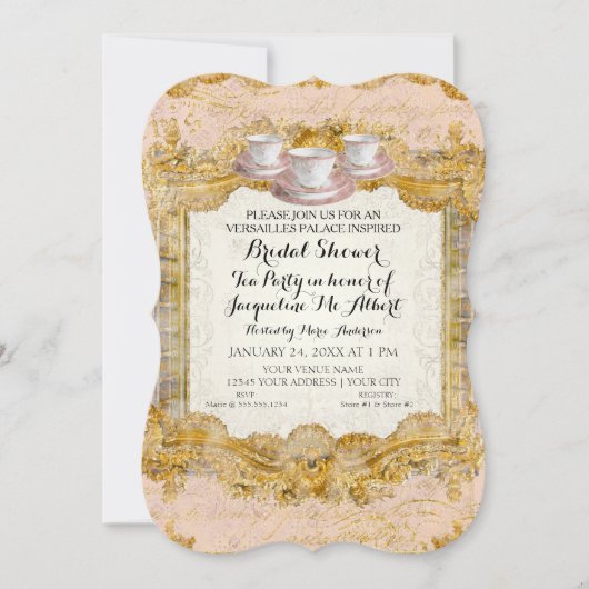 Invitation Tea Party Fête des mariées Palais Royal Versailles (Devant)