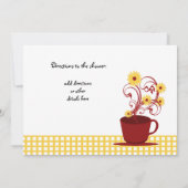 Invitation Tea Party Fête des mariées rouge et jaune (Dos)