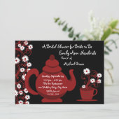 Invitation Tea Party Fête des mariées Rouge Noir (Debout devant)