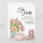 Invitation Tea Party Fête des mariées Thé nuptiale douche (Devant / Derrière)