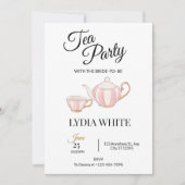 Invitation Tea Party Fête des mariées Thé nuptiale douche (Devant)