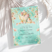 Invitation Tea Party fleur sauvage Fête des mariées bleue Tur