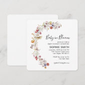 Invitation Tea Party fleur sauvage Jardin bébé en fleurs (Devant / Derrière)