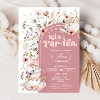 Invitation Tea Party Fleur sauvage Let's Partea