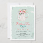 Invitation Tea Party Floral Thé de cuisine Thé de cuisine (Devant)