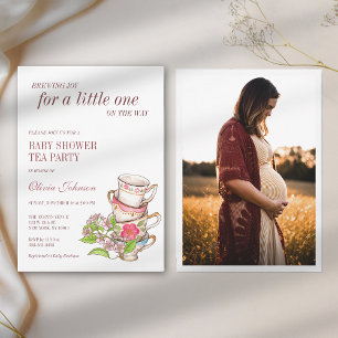 Invitation Tea Party Genre Neutre Baby shower Photo