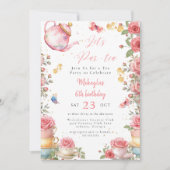 Invitation Tea Party Girl Par tea rose Whimsical Anniversaire (Devant)