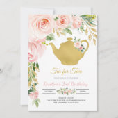 Invitation Tea Party Gold Anniversaire (Devant)