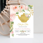 Invitation Tea Party Gold Anniversaire