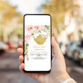 Invitation Tea Party Gold Anniversaire