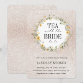 Invitation Tea Party Jaune Fleur sauvage Fête des mariées Par (Devant / Derrière)