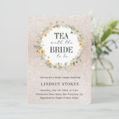 Invitation Tea Party Jaune Fleur sauvage Fête des mariées Par (Debout devant)