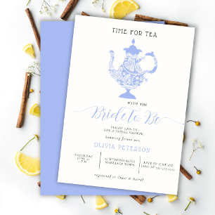 Invitation Tea Party Lavender Bleu Fête des mariées de dentel