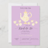 Invitation Tea Party Lavender Lemon Boho Lace Fête des mariée (Devant)