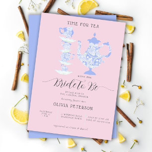 Invitation Tea Party Lavender Rose Boho Lace Fête des mariées