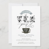Invitation Tea Party moderne noir et blanc (Devant)