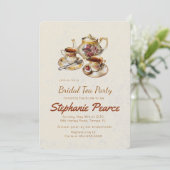 Invitation Tea Party Naissance Vintage Floral Tea Set (Debout devant)