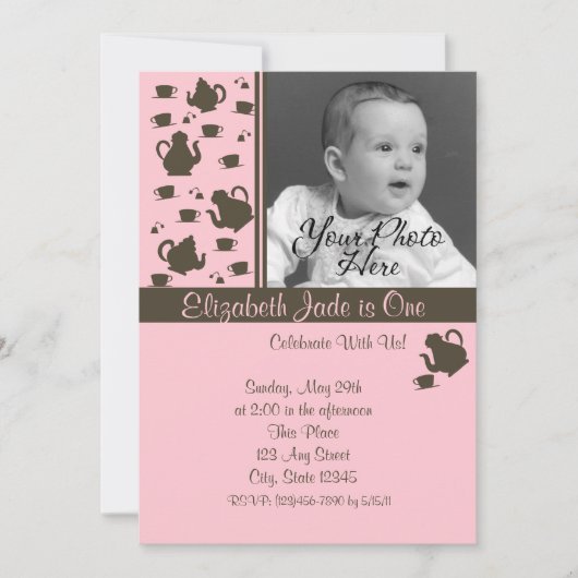 Invitation Tea Party/ Photo (Devant)