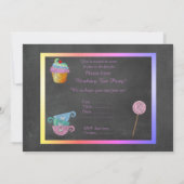 INVITATION TEA PARTY RAINBOW ANNIVERSAIRE (Dos)