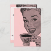 Invitation Tea Party rétro V2 (Devant / Derrière)