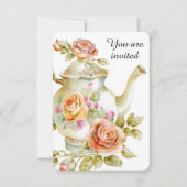 Invitation Tea Party rose (Devant)