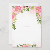 Invitation Tea Party rose Floral 1er anniversaire, Pink Par T (Dos)