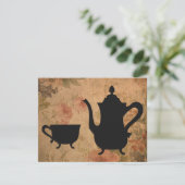 Invitation Tea Party Rose vintage (Debout devant)