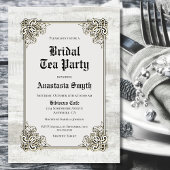 Invitation Tea Party Rustic Bleached Wood
