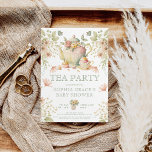Invitation Tea Party Sage Vert & Baby shower rose Floral<br><div class="desc">Tea Party Sage Vert et rose Baby shower Floral Invitation</div>