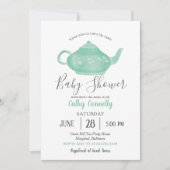 Invitation Tea Party Shabby Chic Baby shower (Devant)