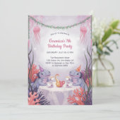 Invitation Tea Party sous-marin Cute Axolotl Océan Anniversai (Debout devant)