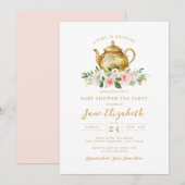 Invitation Tea Party Un bébé brasse du Baby shower (Devant / Derrière)