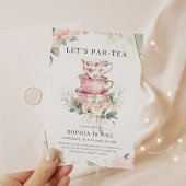 Invitation Tea Party vintage rose 1er anniversaire