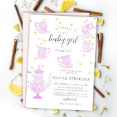 Invitation Tea Party Whimsical Boho Rose dentelle fille douch