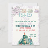 Invitation Tea-Rex Dinosaur Anniversaire Tea Party (Devant)