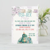 Invitation Tea-Rex Dinosaur Anniversaire Tea Party (Debout devant)