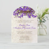 Invitation Tea Stain pourpre et vert cerise (Debout devant)