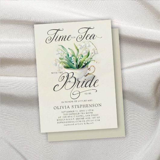 Invitation Tea Time Lily of Valley Elégante Fête des mariées 