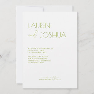 Invitation Tea vert ・ Mariage de script minimaliste moderne
