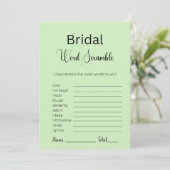 Invitation Tea vert mot nuptiale jeu de course (Debout devant)