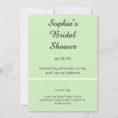 Invitation Tea vert mot nuptiale jeu de course (Dos)