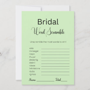 Invitation Tea vert mot nuptiale jeu de course