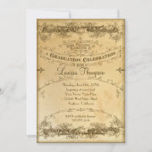 Invitation Tea Vintage Graduation Célébration Antique (Devant)