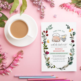 Invitation Tea with The Bride To Be   Floral Bridal Shower