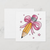 Invitation Teacher Bow Pencil Teaching Life Appreciation Gift (Devant / Derrière)