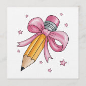 Invitation Teacher Bow Pencil Teaching Life Appreciation Gift (Devant)