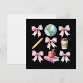 Invitation Teacher Coffee Bow Cute Appreciation Gifts (Devant / Derrière)