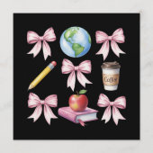 Invitation Teacher Coffee Bow Cute Appreciation Gifts (Devant)